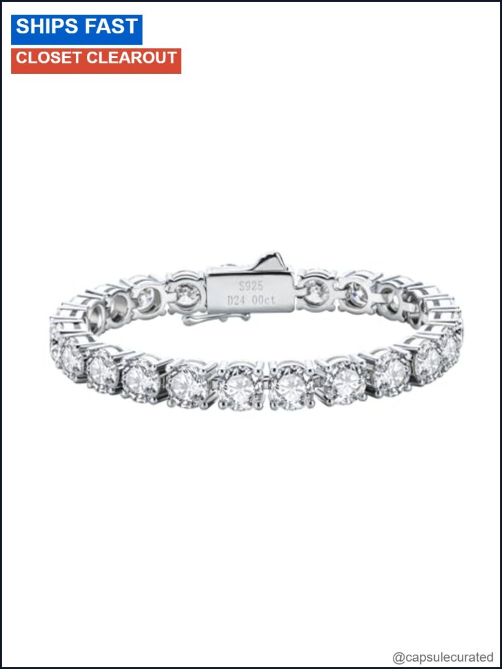 Moissanite Tennis Bracelet 925 Sterling Silver Round Cut 4.7cttw Unisex